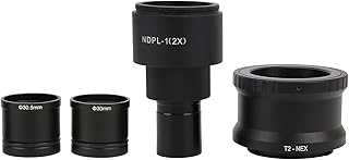Gearwell Microscope Lens Kit, T2-NEX+NDPL-1 Biology Stereo Lens with Camera Mount, Mirrorless Camera Adapter, Microscope C...