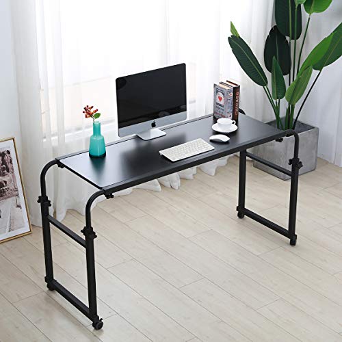 Overbed Table with Wheels Overbed Desk Over Bed Desk King Queen Bed Table Overbed Laptop Table Over Bed Table with Wheels(Black) - Thumbnail 7