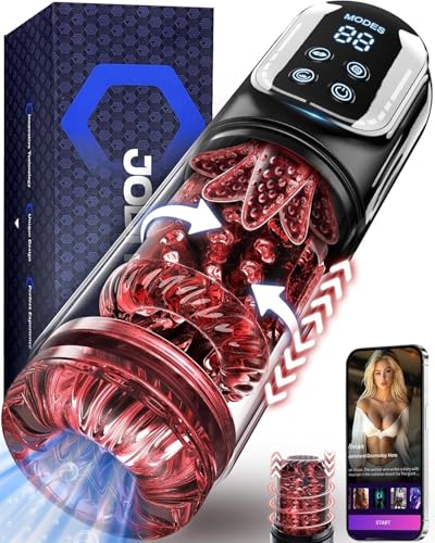 2026 Upgraded Version Hands Free Male Masterburbatar 9X Speed & Extension Adjustment & Foldable Handle SX-421 (Red)