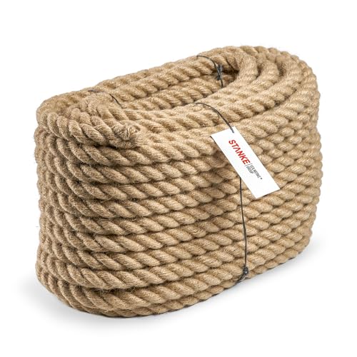 Seilwerk STANKE Corde de Jute Fibres Naturelles enroulées gréement la rambarde de sécurité 20mm 5m