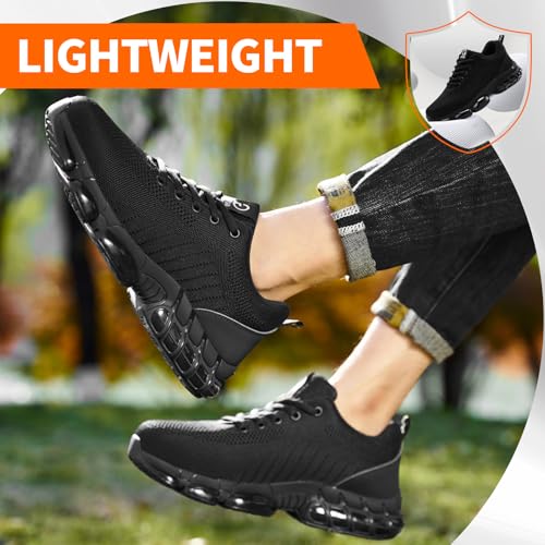 Image of Steel Toe Work Shoes for Men Lightweight Safety Shoes with Puncture Resistant Sole Comfortable Construction Industrial Work Shoe for Warehouse
