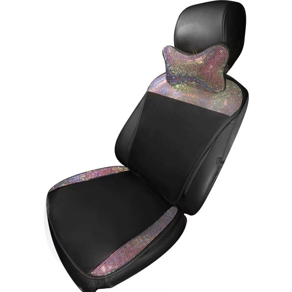 BWGHBH Funda ostentosa para Asiento de Coche para Mujer y niña, Fundas para Asiento Delantero, Protector de Asiento con Diamantes de imitación Brillantes, Ajuste Universal para 95% Coches
