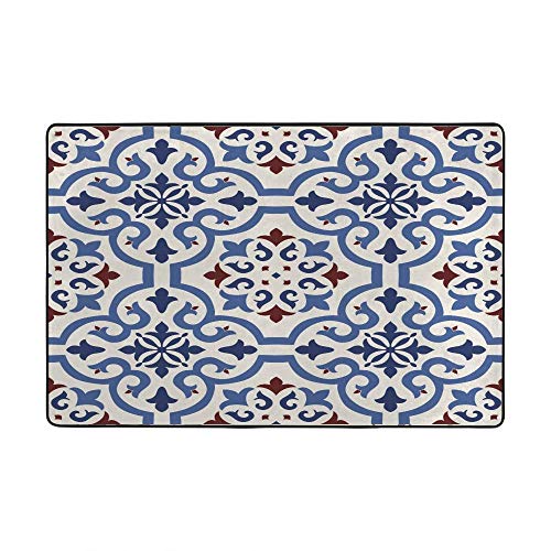 Tapis de sol antidérapant intérieur lavable grand format damassé - 2
