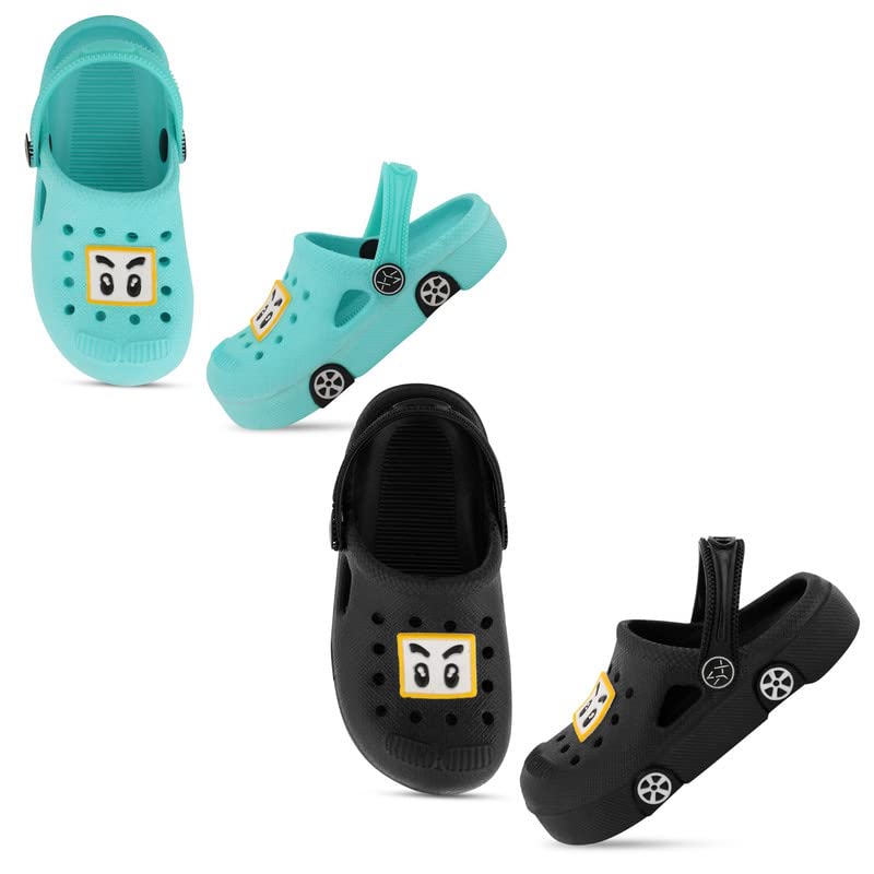 Image of SMARTOTS Pack of 2 Car Design Kids Clogs for Daily Use, Kids Eva Sandals for Boys and Girls with Adjustable Sling Back Strap
