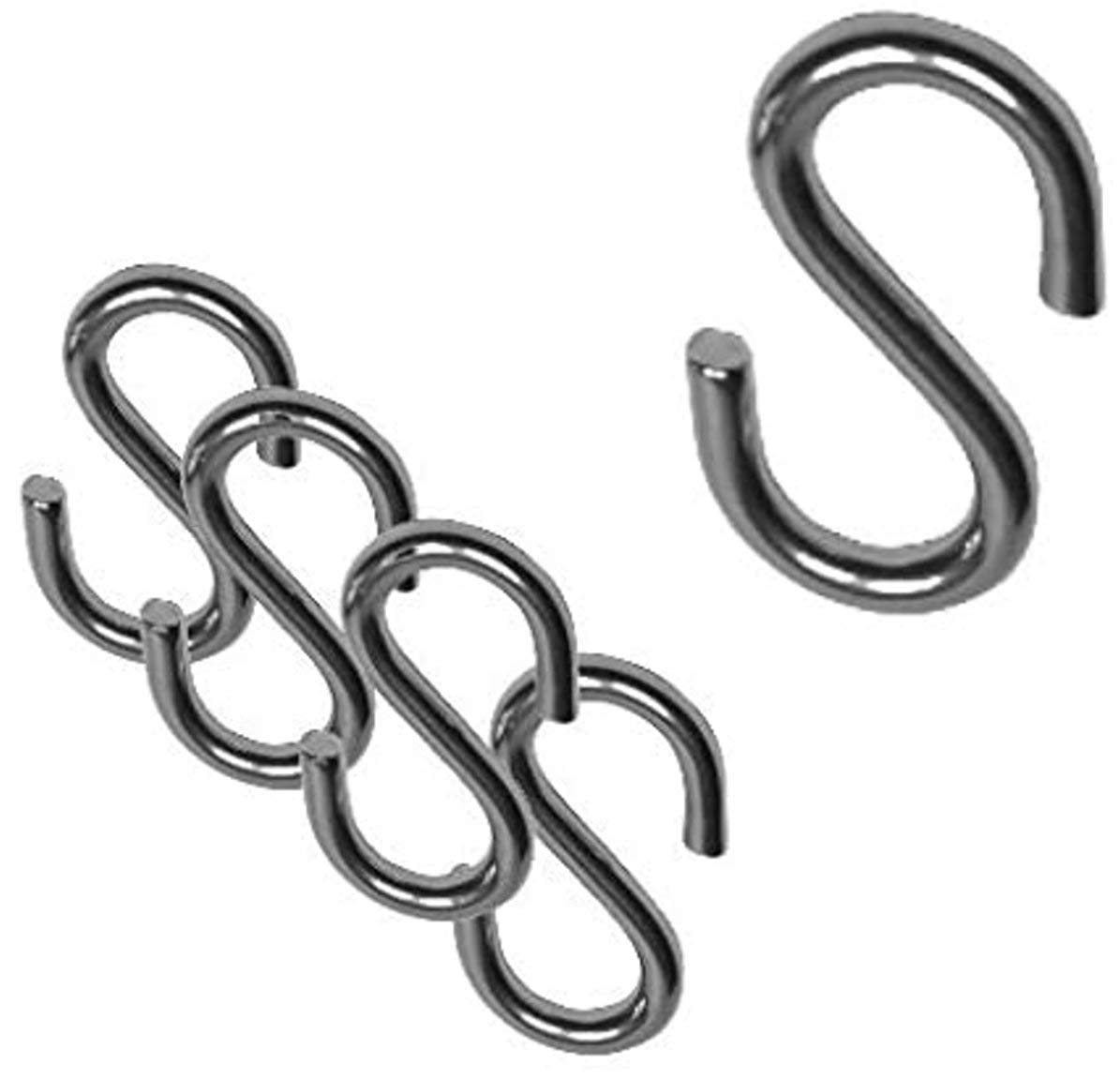 50 Stück S-Haken 8 mm Edelstahl A2 massiv