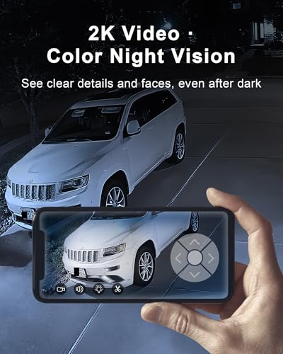 Image of ARCCTV Solar Security Cameras Wireless Outdoor, No Monthly Fee, 2-Camera 2K Home Security Camera System with Base Station, Local Storage, PIR Motion Alerts, Color Night Vision