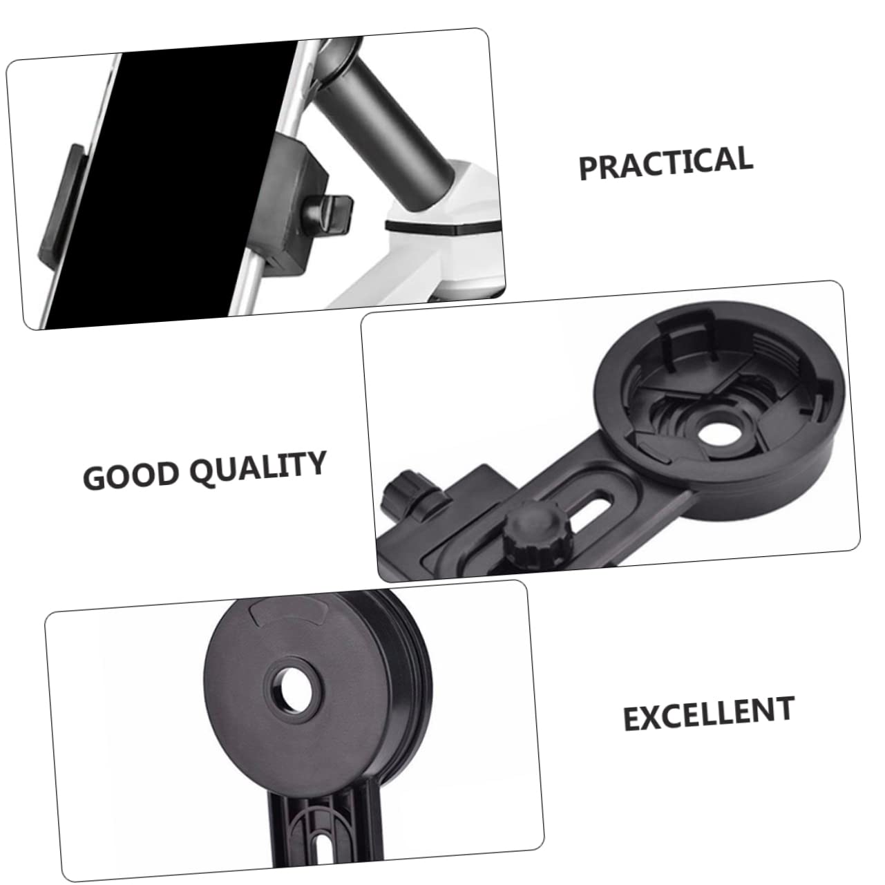 BELLIFFY 1pc Telescope Mount Photography Phone Adapter Adaptador Universal Cell Phone Kickstand Telescope Phone Mount Adaptador De Universal Small Phone Mount Binoculares Plastic Black