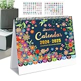 Gkumgwo Calendario de escritorio 2025,Calendario de escritorio 2025,Calendario de mesa Horario diario de julio de 2024 a diciembre de 2025 - Calendario de escritorio 2025 de 8x7,8 pulgadas, horario