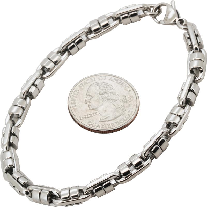 316L Stainless Steel 14k Yellow Gold Plated 6mm Barrel Link Chain Necklace Bracelet 8.5”-20”