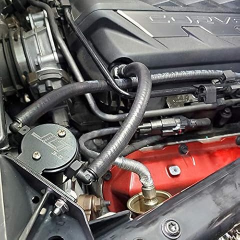 JLT Performance 3.0 Oil Separator 3088P-B Compatible with The 2020-2021 C8 Corvette LT2 6.2L Targa Top Passenger Side Black Anodized Cover