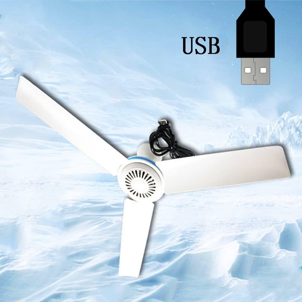 Ventilatore da soffitto USB 5 V 50 cm Ventilatore USB portatile Mini USB Appeso Ventilatori da tenda da campeggio per gazebo esterno Ventilatore a soffitto alimentato a batteria Design