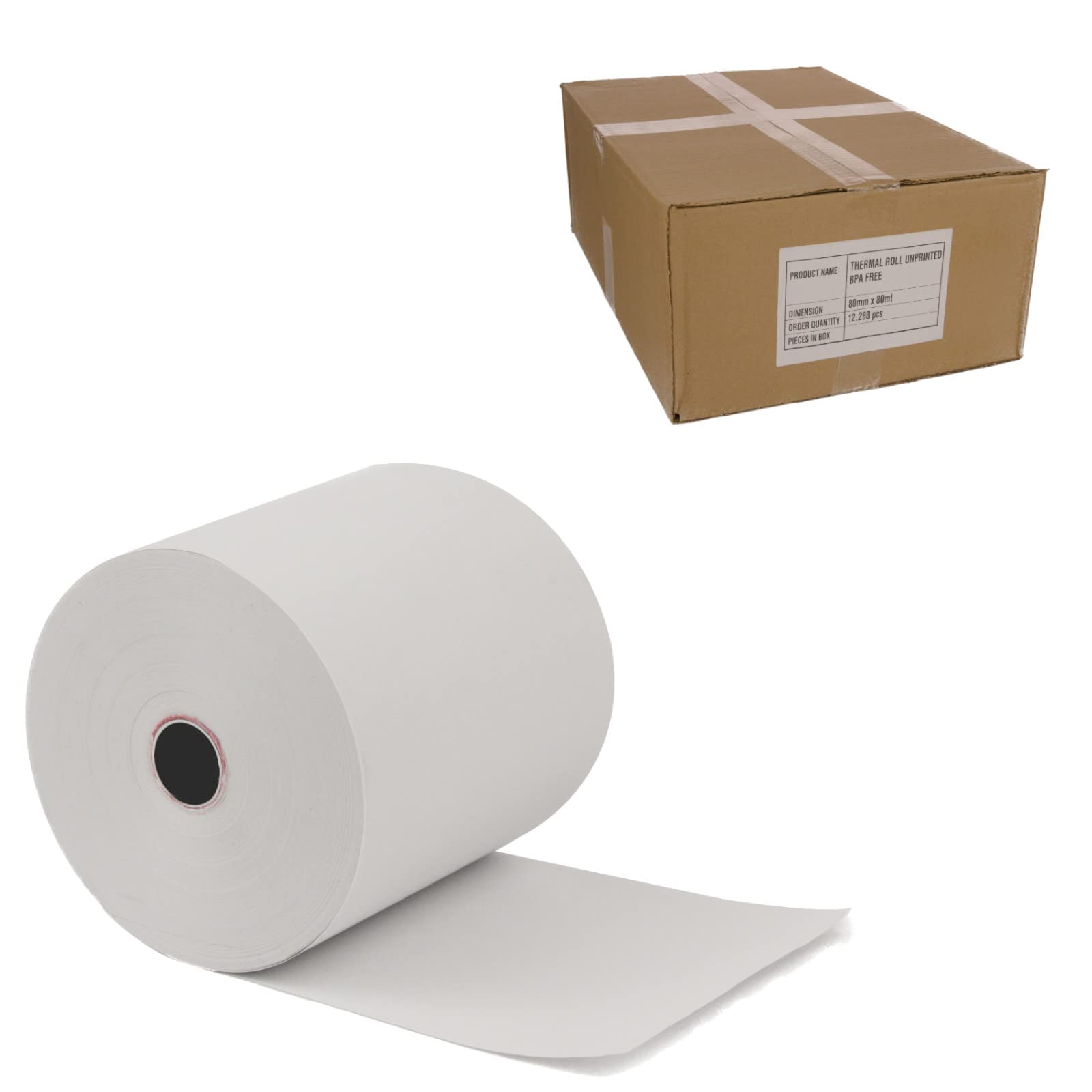 50x Thermorollen 80mm-80m-12mm 55g/m² BPA-frei