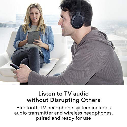 Image of MEE Audio Connect T1CMA Bluetooth Over-Ear Wireless Headphones Headset for TV with no Audio Delay; Includes Transmitter (Optical /AUX /RCA) and CinemaEAR Audio Enhancement for Seniors & Hard of Hearing