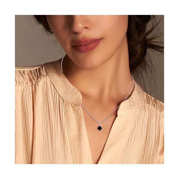 DEWBERRY 1/4 cttw to 2.00 cttw Round Black Diamond Solitaire Pendant Necklace for Women Men | 4 Prong Lobster Lock 18" Cable Chain Necklace in 14KT White or Yellow Gold Plating 925 Silver Pendant - Image 6