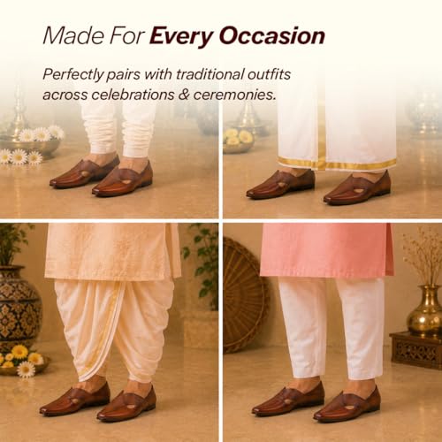 Image of FAUSTO Mens Embossed Ethnic Party Slip On Traditional Juttis and Mojaris | Festive