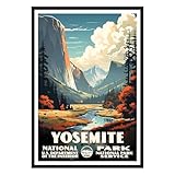 Vintage Yosemite National Park Posters - Travel Posters Wall Art, Nature Pictures Wall Decor, National Park Wall Art, National Park Prints for Office or Living Room 11x14 24x36 inch (UNFRAMED)