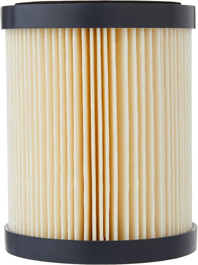 Cylindrical pleated paper air filter with black end caps