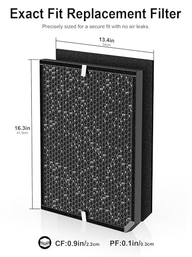 Image of 3500 /3000 Carbon Filters Compatible with Air Doctor 3500, 3000, 3000M Air Purifiers, Includes 2 Carbon VOCs Filters, 4 Sponge Pre-Filters, Comparable to Part # ADF3002, ADF3003