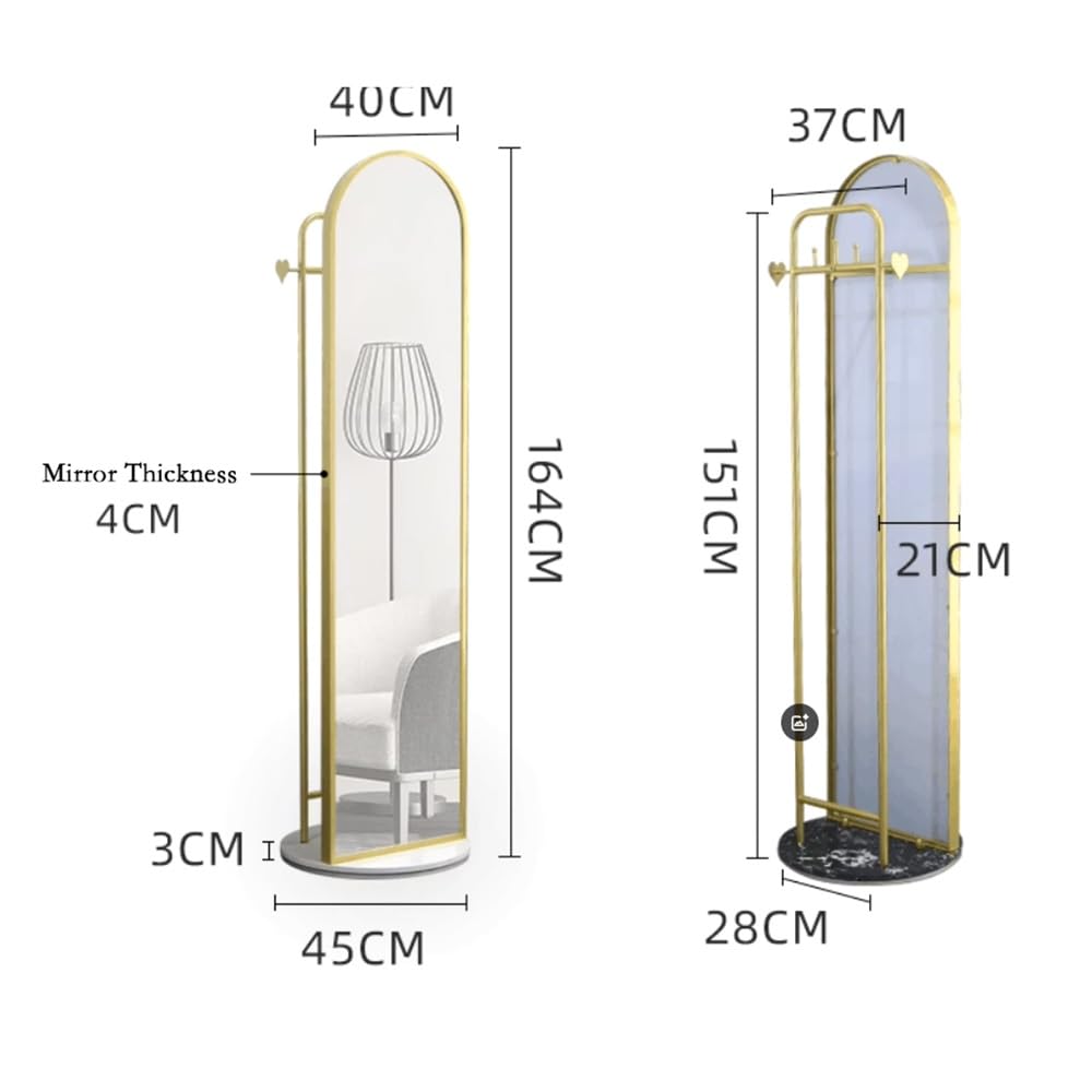 Miroir Pleine Longueur Cintre à vêtements sur Pied avec Miroir, Porte-Manteau, Cintre Simple intégré au, de Dressing Complet for la Chambre Coucher for Suspendre Les