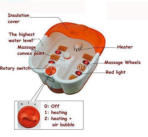 Inditradition Corded Electric Massager for Foot, Bath Tub with Massage, White and Orange