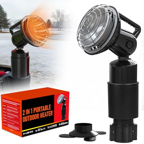 6500-BTU Golf Cart Heater 2 in 1 Portable Propane Heater for Golf and Camping Golf Cart Accessories Winter Heating Helpers(1LB Propane Tank is Not Included)
