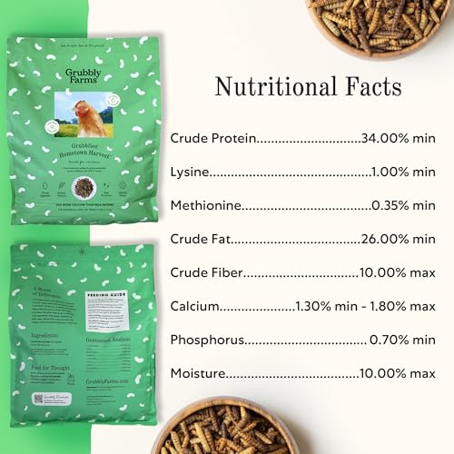 Image of Grubbly Farms Grubblies - Black Soldier Fly Larvae for Chickens - Chicken Treats Grown in the US and Canada - for Strong Eggshells and Healthy Feathers - Grubblies Hometown Harvest 5LB