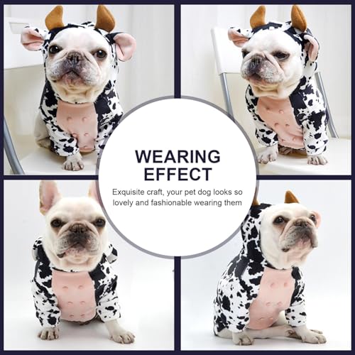 Disfraz divertido de vaca para perro y gato talla S miniatura 3