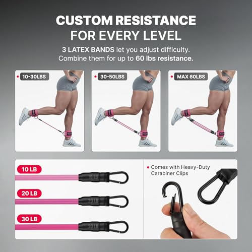 Image of DMoose Ankle Strap for Cable Machine - One Size Fit with Premium Padding, Workout Kickback Ankle Cuffs, Ankle Bands for Working Out, Booty Workouts, Leg Extension, Hip Abductors & Lower Body Exercises