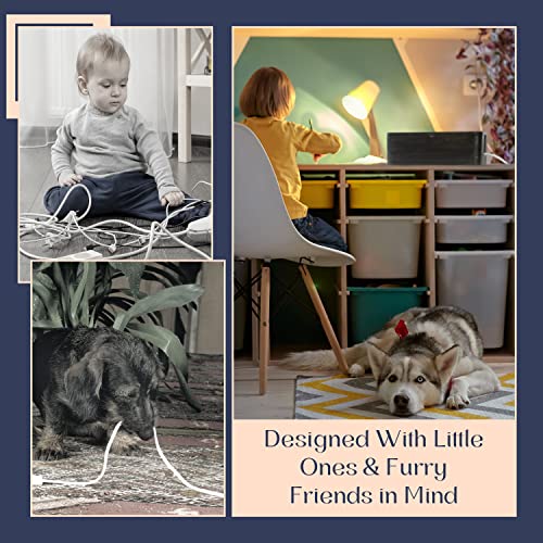 Image of Large Cable Management Box - Cable Organizer Box and Power Strip Box for Electrical Cord Management - Hide Desk Cord and Floor Cables - Wire Storage and Organization for Cords