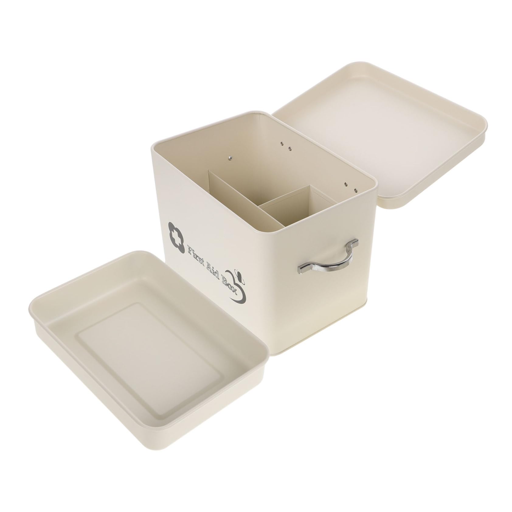 Cabilock Caja Organizadora de Medicamentos Pequeña de Acero Inoxidable Diseño Multilayer para Uso Doméstico y Viaje, Almacenamiento Seguro Prueba de Polvo para Niños