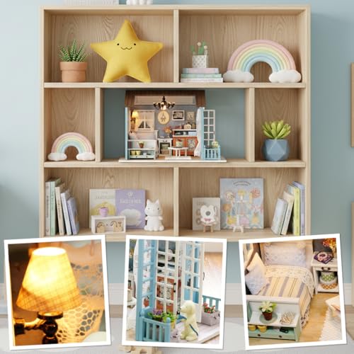 Image of PATPAT DIY Warm Room Mold Kit, DIY Craft Kit Ornaments Miniature Dollhouse, STEM-Based Miniature Doll House, Creative 3D Dollhouse Mold Building Kit with LED Lights for Kids & Adults