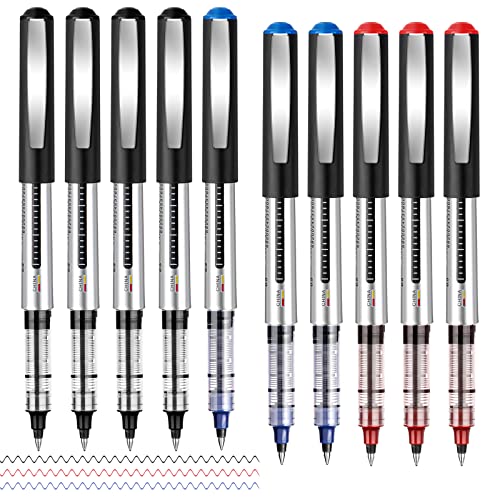 10 bolígrafos de gel roller, de secado rápido bolígrafo de gel roller, 0,5 mm bolígrafos rollers tinta gel, rodillo de tinta de gel (multicolor)