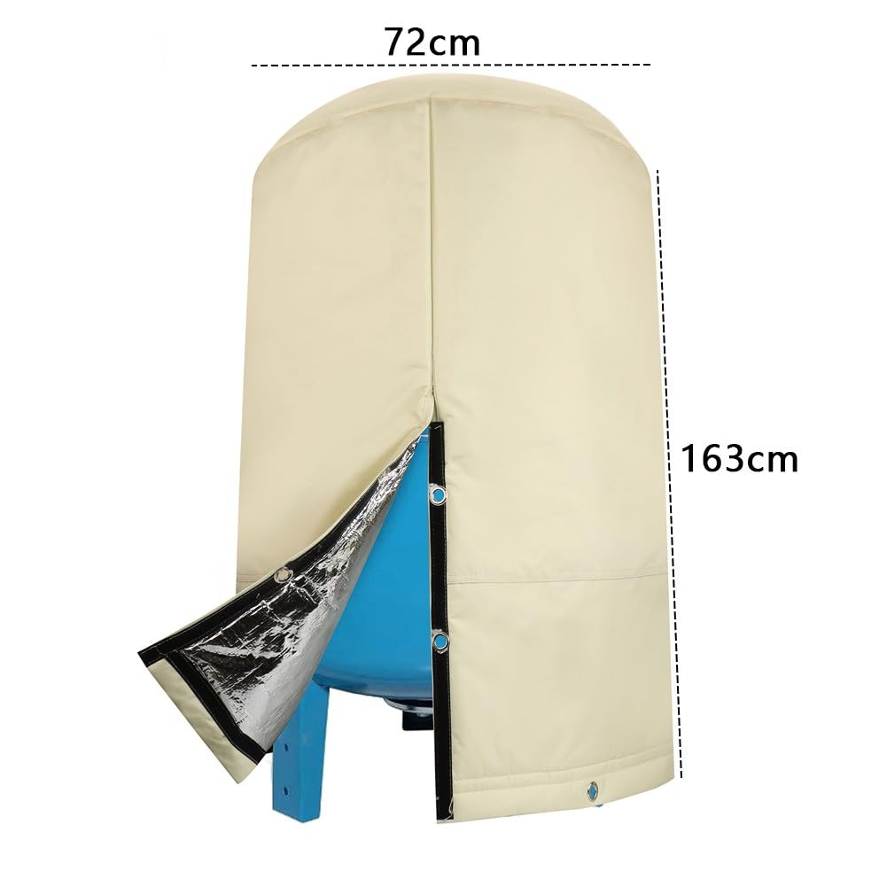 FUBESK Copertura rotonda per serbatoio a pressione dell'acqua, isolata a 3 strati, protezione invernale dal gelo, resistente alle intemperie, per serbatoi da pozzo all'aperto, 72 x 163 cm