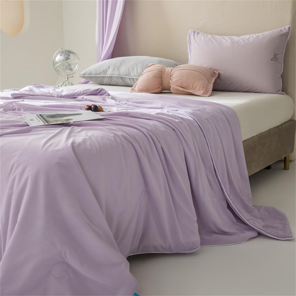 Fansu Colcha Boutí Cama 90/135/150 Estampada para Verano y Entretiempo - Fina Suave Microfibra - Cubrecama Rellenos Ligero y Transpirable (púrpura Lila,200x230cm)