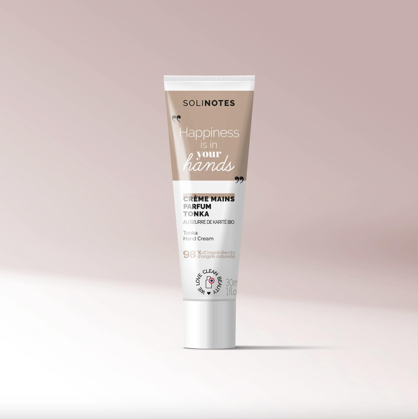 SolinotesTonka Nourishing Hand Cream – Hydrating Moisturizer with Organic Shea Butter & Sweet Almond Oil - Fast-Absorbing, Non-Greasy Formula for Soft Hands with 97.8% Natural Ingredients (1 Fl Oz)