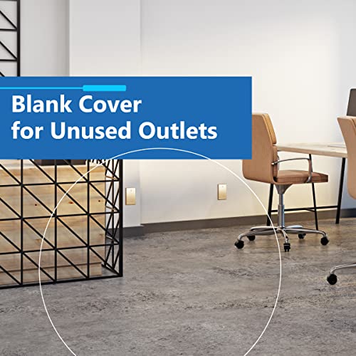 Lider Blank Metal Wall Plate, Stainless Steel Blank Outlet Cover, Corrosion Resistant, Mid-Size 1-Gang 4.88" X 3.11", 201 Stainless Steel, Lmwp-01M-Pb, Polished Brass #TOP6