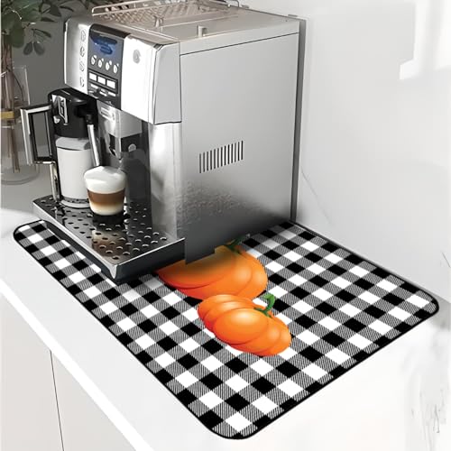 Devbest HALOWEEN PUMPKIN Dish Drying Mat - Ultra Absorbent Dish Drying Mats - Machine Washable And Super Fast Drying - Practical Solution For Efficiently Drying Dishes - 15,7 By 19,6 Inches  thumb #2