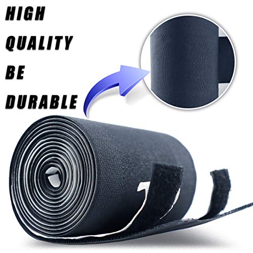 Cubierta de cable negra para piso con cinta adhesiva para cualquier superficie de piso, protector de cable para piso, tira de sujeción para mantener los cables en su lugar, para cables de alimentación, cable coaxial y línea telefónica miniatura 3
