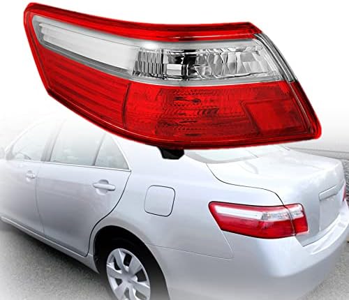 Left Side Outer Tail Light Assembly - For Toyota Camry (2007-2009), Clear Lens, Chrome Housing, Halogen