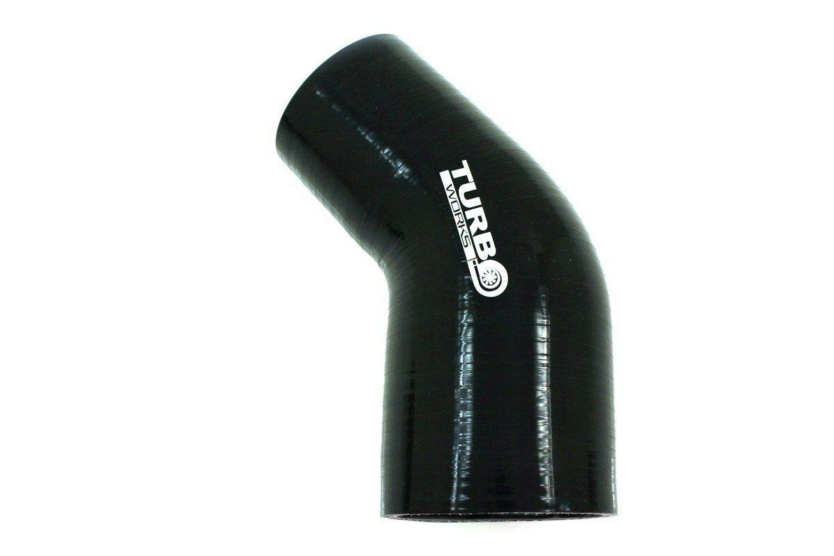 Codo de silicona reductor de 45 grados, negro, 76-102 mm, E-3681, manguera de silicona para radiador de desarrollo