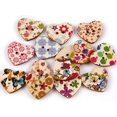 Wepetyo Vintage Wooden Buttons Cover