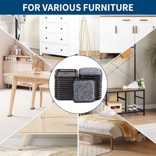 Ezprotekt E-7 2 1/2 Inch Square Reusable Felt Furniture Caster Cups thumb #7