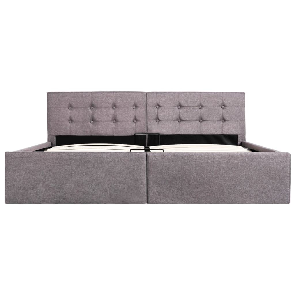 vidaXL - Betten & Bettgestelle - Stauraumbett Hydraulisch Taupe Stoff 160×200 cm