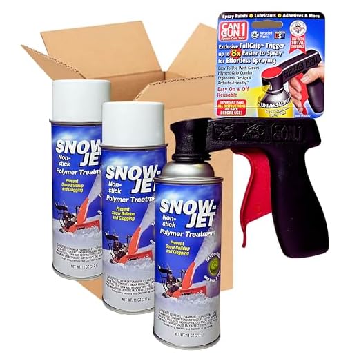 Global Climate Alliance Snow Jet Spray with Can Gun (Pack of 3) 11 oz Aerosol Cans - Non Stick Snow Spray for Shovels, Plows, Snowblowers - Universal Fit - Red Plastic Gun