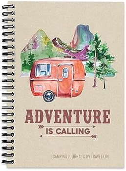 Camping Journal & RV Travel Logbook, Red Vintage Camper : Caravanning Campsite Log Books