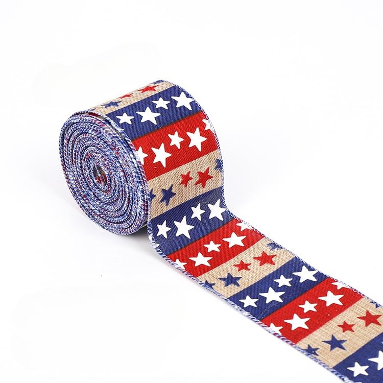50/100 Yard Star/Auto Stampato Nastro da Imballaggio Regalo di Iuta Tessuto Rotolo di Nastro di Iuta Largo Nastro di Iuta per Arredamento Rustico Confezioni Regalo
