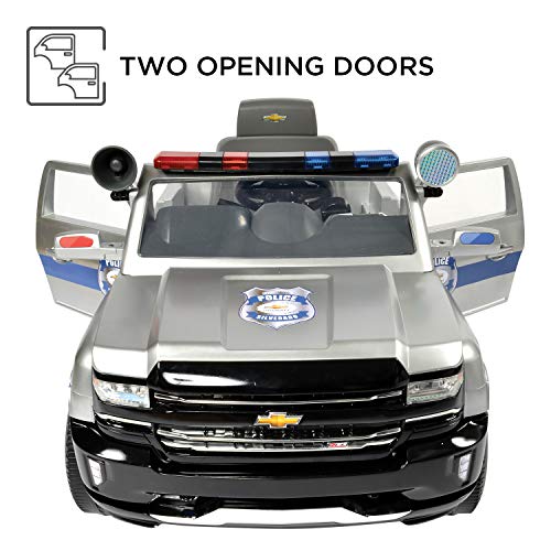 Rollplay 6 Volt Chevy Silverado Police Truck Ride On Toy, Battery-Powered Kid's Ride On Car - Thumbnail 6