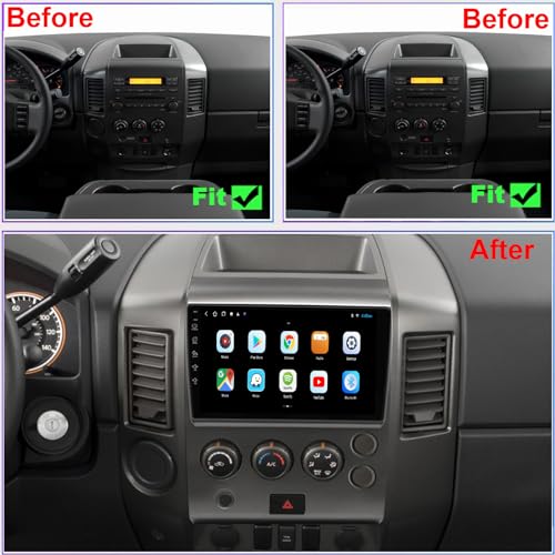 QLED Screen 8-Core Radio for Nissan Titan 2004 2005 2006 2007,CarPlay Android Auto Ready,Steering Wheel Control,Free Back Camera