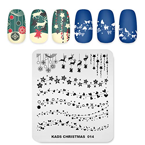 Rolabling Placa de estampagem de unhas placa de carimbo bonito de Natal para arte de unhas, modelo d