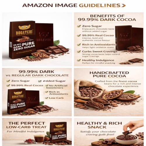 Image of BOGATCHI Premium 99% Dark Chocolate | Pure | Real Cocoa Intense Dark Chocolate, 80 gm
